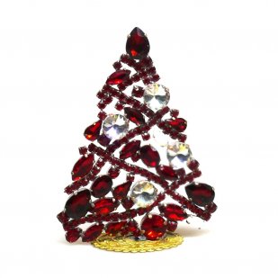 Zig-Zag Xmas Tree Stand-up Decoration 12cm ~ Red Clear*