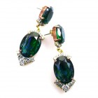 Ovals Earrings Pierced ~ Extra Emerald*