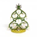 Hearts Standing Xmas Tree with Beads 10cm ~ Green Clear*