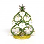 Hearts Standing Xmas Tree with Beads 10cm ~ Green Clear*