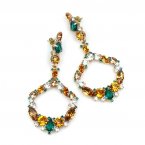 Paradise Valley Earrings Pierced ~ Topaz Emerald Clear