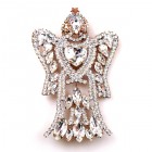 Angel with Heart ~ Clear Crystal Brooch