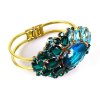 Iris Clamper Bracelet ~ Aqua Emerald