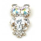 Owl Pin Medium ~ Clear Crystal