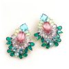 Elegancy Earrings for Pierced Ears ~ Old Rose Emerald