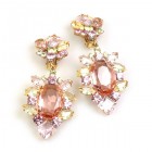 Sweet Temptation Earrings Clips ~ Pink with Yellow