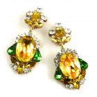 Grand Mythique Earrings Clips ~ Extra Yellow Green*