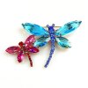 Two Dragonflies Pin ~ Aqua Fuchsia