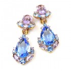 Toccata Earrings Clips ~ Light Sapphire with Violet