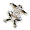 Froglet Pin ~ Clear Crystal Black