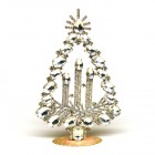 Tree with Three Candles Decoration 16cm ~ Clear Crystal*