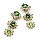 Incandessence Clips Earrings ~ Crystal Green