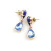 Droplets Earrings for Pierced Ears ~ Sapphire Opaque Blue