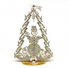 Decoration Xmas Tree with Snowman 22cm ~ Clear Crystal*