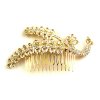 Zephyr Hair Comb ~ Peacock ~ Gold Plated