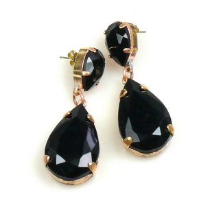 Pears Earrings Pierced ~ Black
