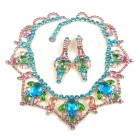 Roxanne Necklace Set with Earrings ~ Pastel with Aqua