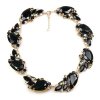 Fountain Necklace ~ Black with Smoke Crystal