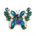 Butterfly Multicolor Brooch ~ Emerald Blue*