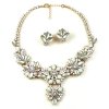 Charmeur Set Necklace with Earings ~ Crystal Opaque White