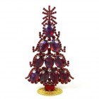 Standing Xmas Tree with Ovals 17cm ~ Extra Fuchsia Red*