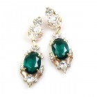Mythique Earrings for Pierced Ears ~ Crystal Emerald