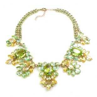 Iris Grande Necklace ~ Lime and Yellow