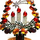 Tree with Three Candles Decoration 17cm ~ Topaz Red*
