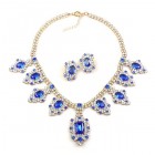 Attraction Necklace Set ~ Clear Crystal with Blue