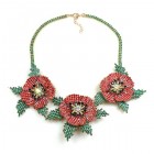 Red Poppy Necklace
