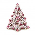 Navette Xmas Tree Brooch ~ Clear Pink*