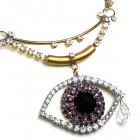 Purple Eye ~ Wonderful Rhinestone Necklace