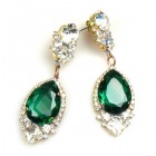 Tears Pierced Earrings ~ Crystal Emerald