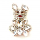 Bunny Easter Brooch Medium 8cm ~ Clear Crystal*