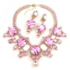 Taj Mahal Necklace Set with Earrings ~ Extra Pink