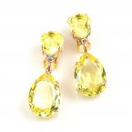 Raindrops Earrings Clips ~ Yellow Jonquil