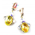 Florence Earrings Pierced ~ Extra Yellow with AB*