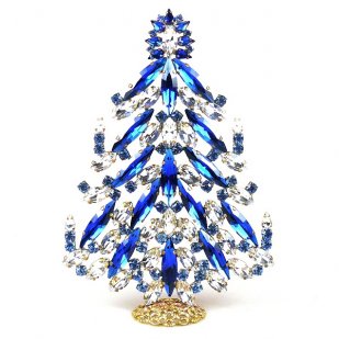 2021 Xmas Tree Decoration 18cm Navettes ~ Blue Clear