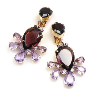 Xara Earrings Clips ~ Purple Amethyst