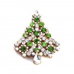 Xmas Tree Brooch #07 ~ Green AB*