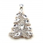 Xmas Navette Tree Brooch ~ Clear Crystal*