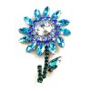 Flower Pin Medium ~ Aqua Blue