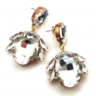 Elegance Earrings Pierced ~ Clear Crystal*