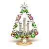 Tree with Three Candles Decoration 16cm ~ Vitrail Green Clear*