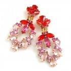 Xena Earrings Pierced ~ Pink Red