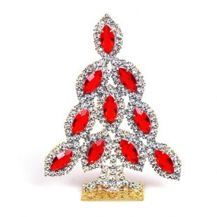 Xmas Tree Standing Decoration #12 Clear Red
