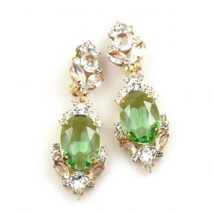 Mythique Clips-on Earrings ~ Crystal Green