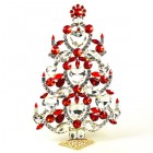 2021 Xmas Tree Decoration 23cm Hearts ~ Clear Red
