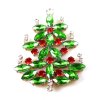 Xmas Tree Brooch #15 ~ Green Red Clear*
