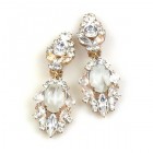 Crystal Gate Clips-on Earrings ~ Opaque White
